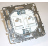 Компьютерная розетка на 2 порта RJ45 cat.5e, неэкран., скрытой установки, IP20, белая, Technolink