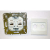 Компьютерная розетка на 2 порта RJ45 cat.5e, неэкран., скрытой установки, IP20, белая, Technolink