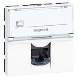 LEGRAND 076555 Модуль розетки компьютерной RJ-45, кат. 5e, FTP, 2М, белый, Mosaic LEGRAND 076555 Модуль розетки компьютерной RJ-45, кат. 5e, FTP, 2М, белый, Mosaic
