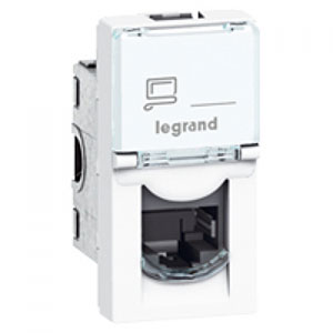 LEGRAND 076573 Модуль розетки компьютерной RJ-45, кат. 6A, 10GIGA, STP/FTP, 1М, белый, Mosaic LEGRAND 076573 Модуль розетки компьютерной RJ-45, кат. 6A, 10GIGA, STP/FTP, 1М, белый, Mosaic