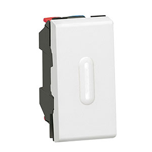 LEGRAND 077032 Выключатель кнопочный, 1M, 6А, с подсветкой, белый, Mosaic LEGRAND 077032 Выключатель кнопочный, 1M, 6А, с подсветкой, белый, Mosaic