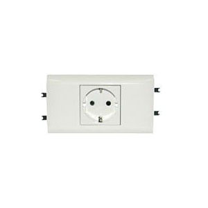LEGRAND 077431 Модуль розетки 2К+З, [Schuko] безвинт зажимы, с суппортом и лиц панел, проход, Mosaic