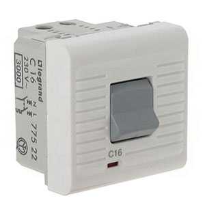 LEGRAND 077522 Автоматический выключатель термомагнитный P+N 230В, 16A, Mosaic, 2M LEGRAND 077522 Автоматический выключатель термомагнитный P+N 230В, 16A, Mosaic, 2M