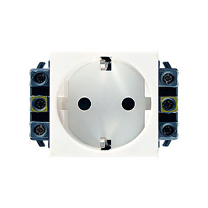 LEGRAND 077601 Модуль розетки 2К+3, 2М, [Schuko] проходной (в короб), с защитн шторками, Mosaic