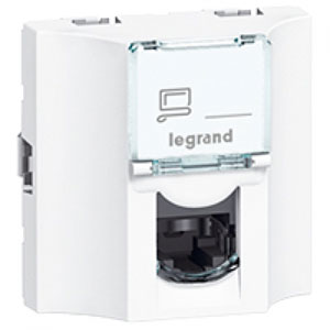 LEGRAND 078622 Модуль розетки компьютерной проходной RJ-45, кат. 6, UTP, 2М, белый, Mosaic LEGRAND 078622 Модуль розетки компьютерной проходной RJ-45, кат. 6, UTP, 2М, белый, Mosaic