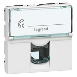 LEGRAND 078731 Модуль розетки RJ11, 4 контакта, 2М, белый, Mosaic LEGRAND 078731 Модуль розетки RJ11, 4 контакта, 2М, белый, Mosaic