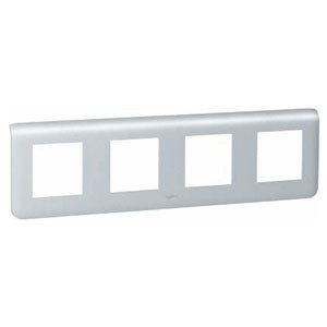 LEGRAND 079008 Декоративная рамка M45, 4Х2М, горизонтальная установка, алюминиевая, Mosaic