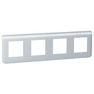 LEGRAND 079014 Декоративная рамка M45, 4М, горизонтальная установка, алюминиевая, Mosaic