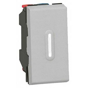 LEGRAND 079202 Переключатель 2-х позиционный, 1М, с подсветкой, алюминиевый, Mosaic LEGRAND 079202 Переключатель 2-х позиционный, 1М, с подсветкой, алюминиевый, Mosaic