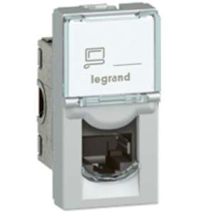 LEGRAND 079461 Модуль розетки компьютерной RJ-45, кат. 6, UTP, 1М, алюминий, Mosaic LEGRAND 079461 Модуль розетки компьютерной RJ-45, кат. 6, UTP, 1М, алюминий, Mosaic