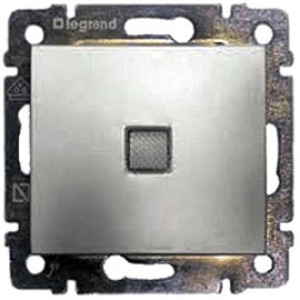 LEGRAND 770203 Переключатель на 2 направления с подсветкой, 16AX, алюминий, Valena