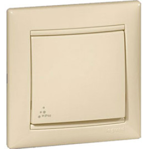 LEGRAND 774101 Выключатель 1-клавишный, 10АХ, 250В, IP44, слоновая кость, Valena