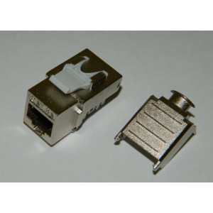 Модуль Keystone экранированный Кат.6А, RJ45/8P8C, 90°, тип заделки Dual IDC Модуль Keystone экранированный Кат.6А, RJ45/8P8C, 90°, тип заделки Dual IDC